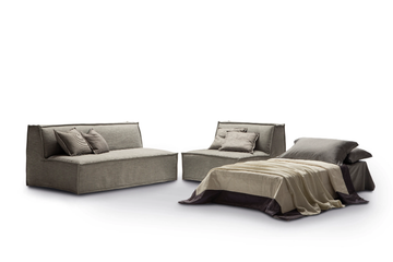 TOMMY - Upholstered fabric pouf with removable lining by Milano Bedding - view 3